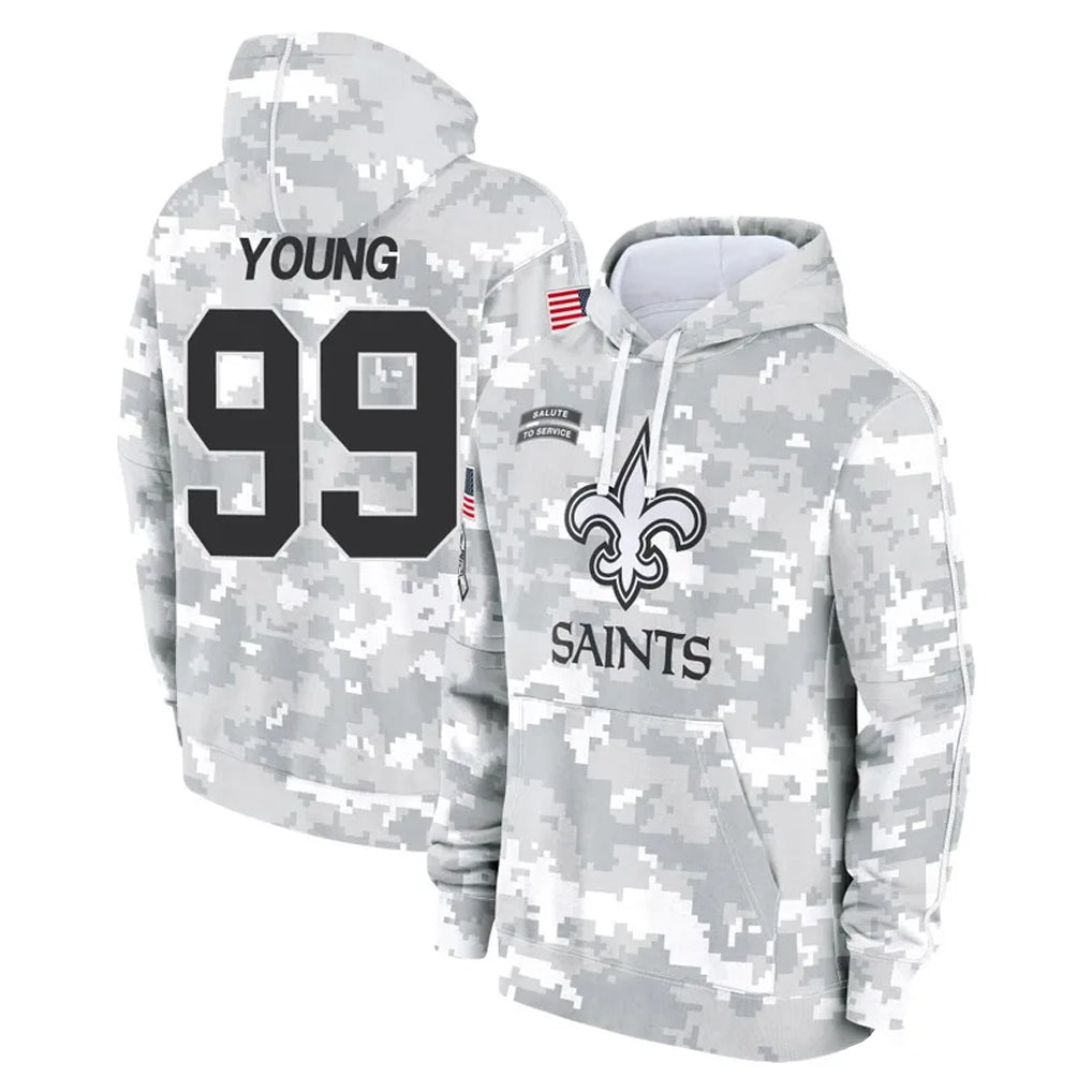 Kooe NO.Saints #99 Chase Young Player Arctic Camo Salute to Service Pullover Hoodies Limited Game Stitched Jerseys