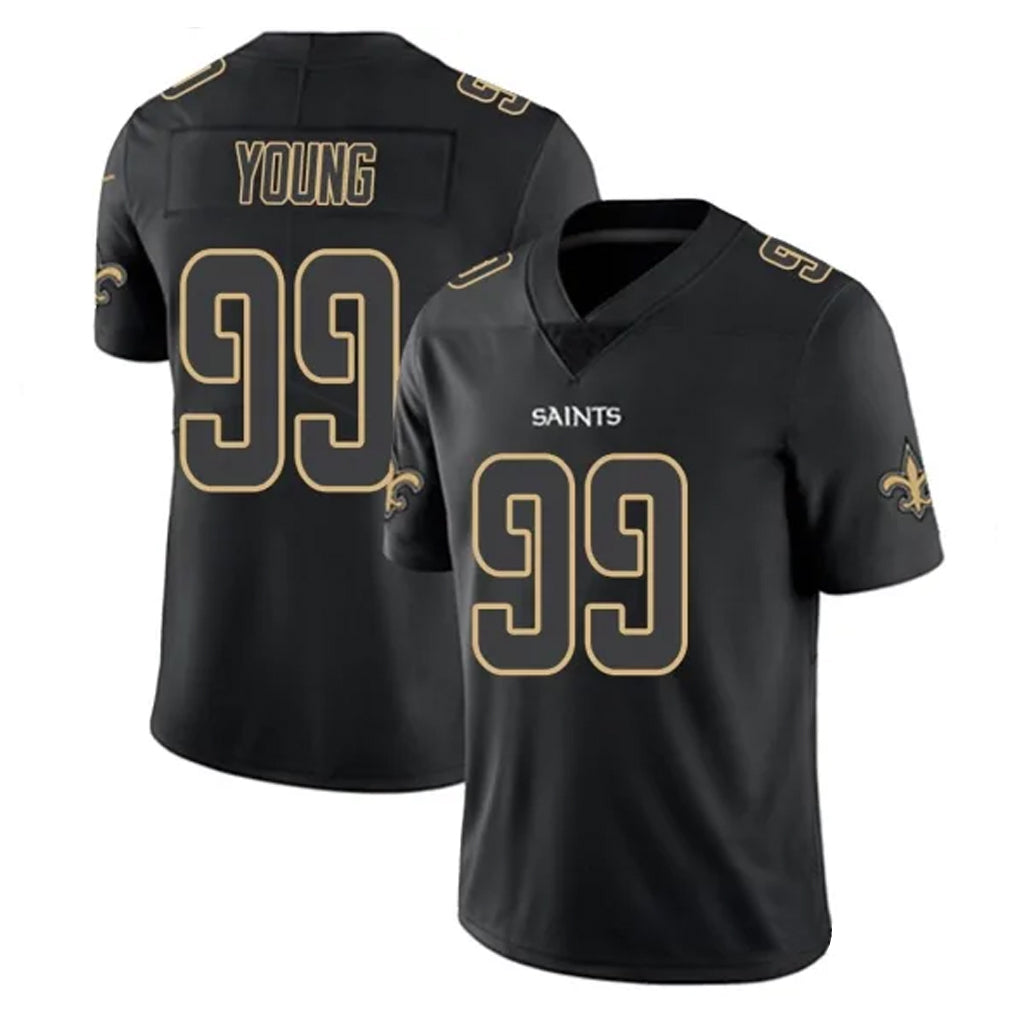 Kooe NO.Saints #99 Chase Young Player Black Impact Limited Home Game Stitched Jerseys