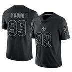 Kooe NO.Saints #99 Chase Young Player Black Limited Reflective Home Game Stitched Jerseys
