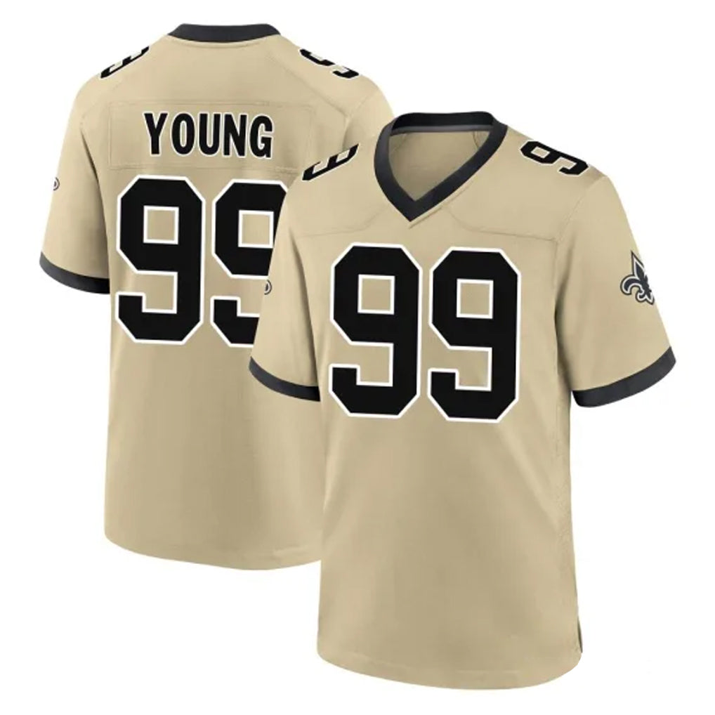 Kooe NO.Saints #99 Chase Young Player Gold Home Game Stitched Jerseys