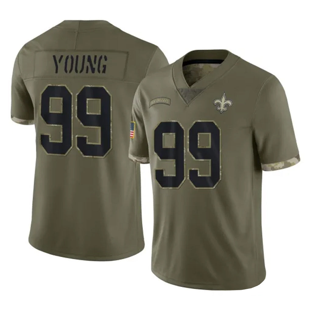 Kooe NO.Saints #99 Chase Young Player Olive Salute To Service Limited Stitched Jerseys