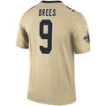Kooe NO.Saints #9 Drew Brees Gold Inverted Legend Stitched Jerseys