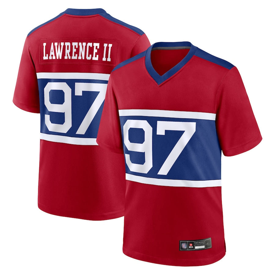 Kooe NY.Giants Secondary Throwback Alternate Jerseys - Red - #97 Dexter Lawrence II Player