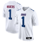 Kooe NY. Giants Tundra #1 Malik Nabers Player White Fashion Stitched Jerseys