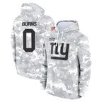 Kooe NY.Giants #0 Brian Burns Player Arctic Camo Salute to Service Hoodies Stitched Jerseys