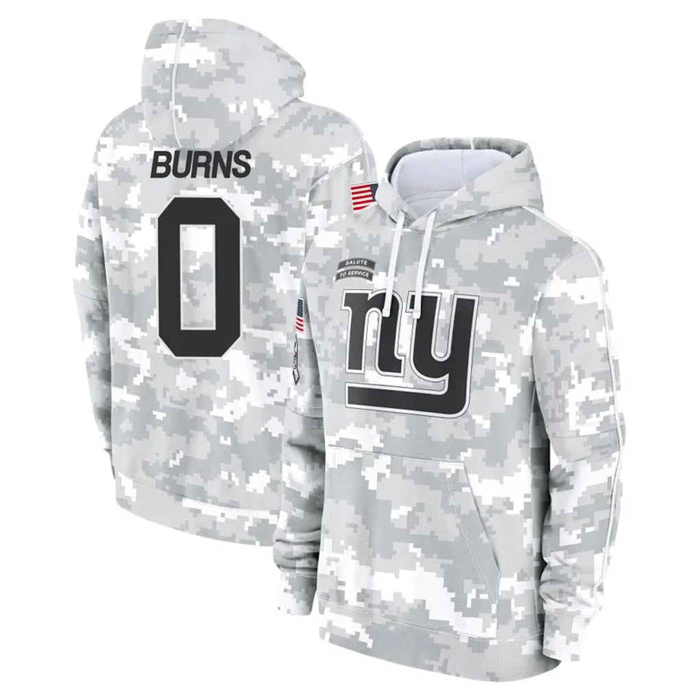 Kooe NY.Giants #0 Brian Burns Player Arctic Camo Salute to Service Hoodies Stitched Jerseys