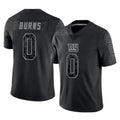 Kooe NY.Giants #0 Brian Burns Player Black Limited Reflective Home Game Stitched Jerseys