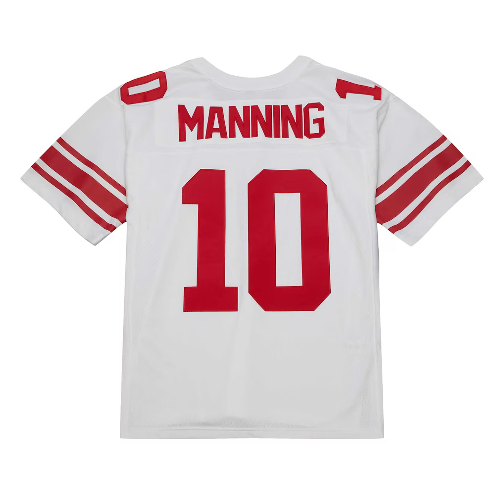 Kooe NY.Giants #10 Eli Manning Mitchell & Ness White Legacy Replica Stitched Puhic Jersey