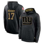 Kooe NY.Giants #17 Darnell Mooney Player Black Salute to Service Hoodies Limited Game Stitched Jerseys