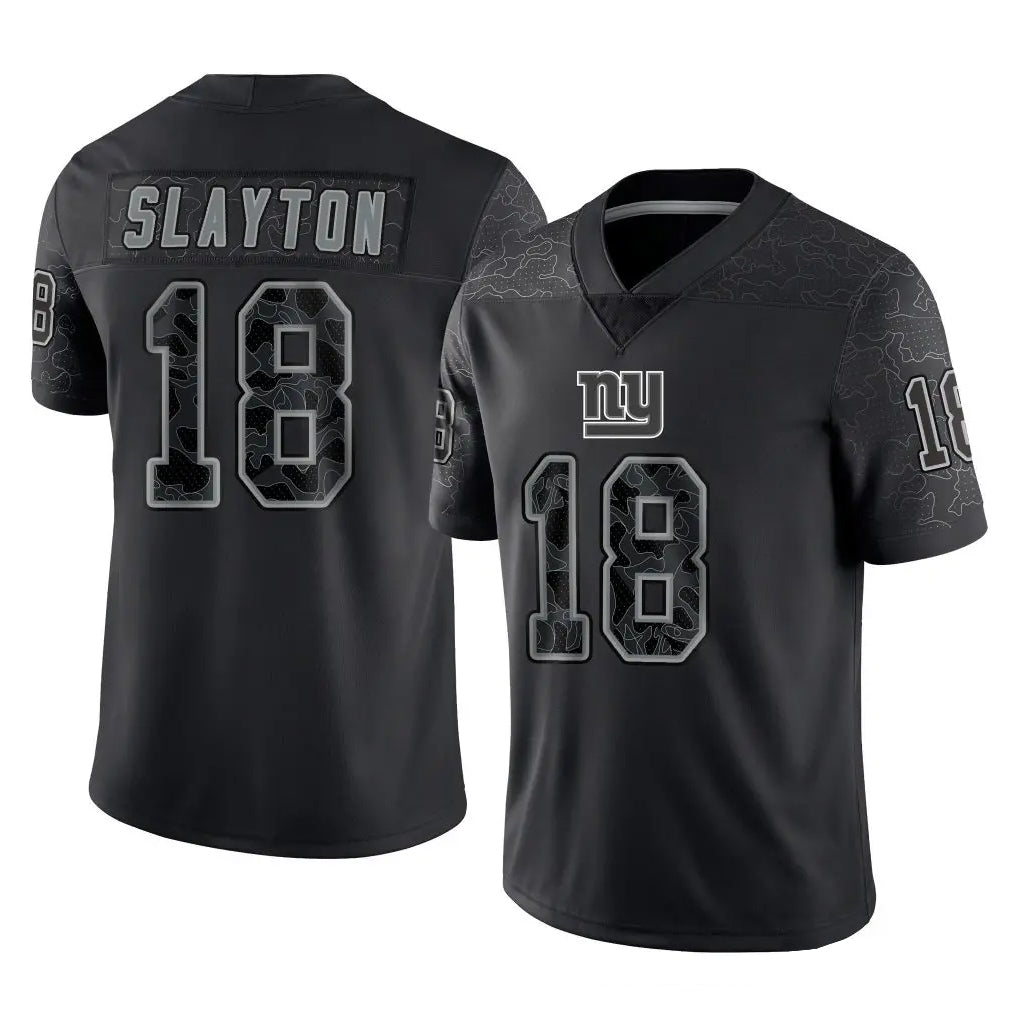 Kooe NY.Giants #18 Darius Slayton Player Black Limited Reflective Home Game Stitched Jerseys
