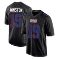 Kooe NY.Giants #19 Jameis Winston Player Carbon Fashion Limited Home Game Stitched Jerseys
