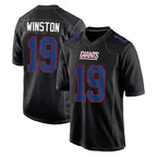 Kooe NY.Giants #19 Jameis Winston Player Carbon Fashion Limited Home Game Stitched Jerseys