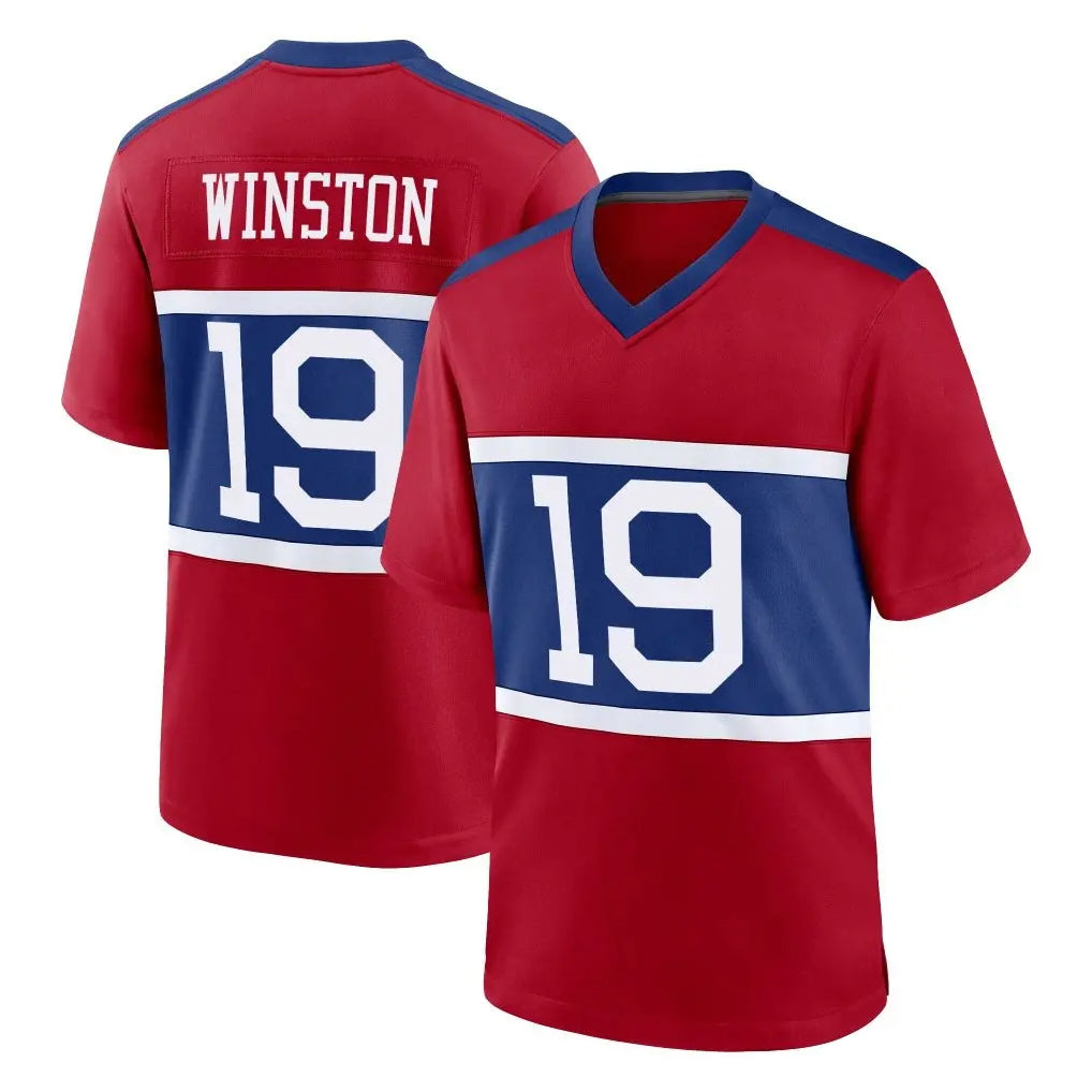 Kooe NY.Giants #19 Jameis Winston Player Red Century Home Game Stitched Jerseys