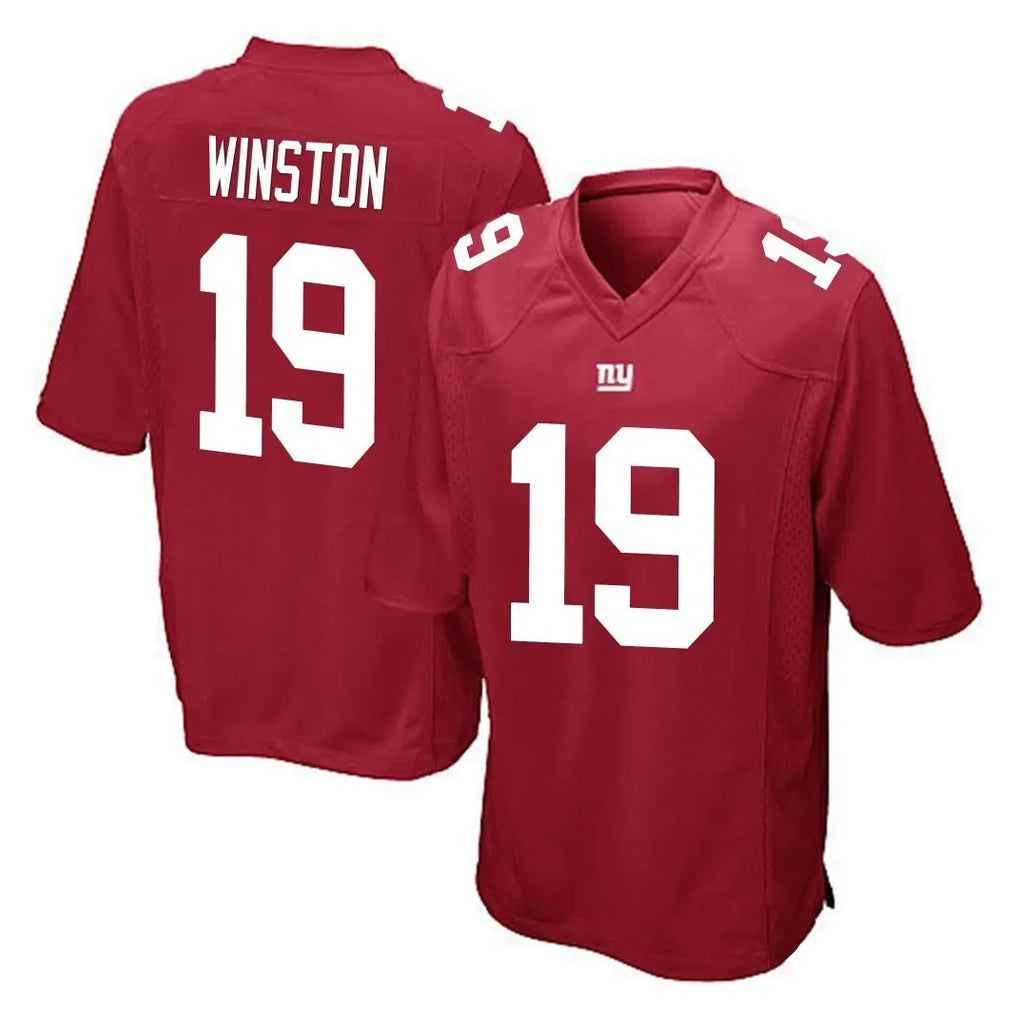 Kooe NY.Giants #19 Jameis Winston Player Red Home Game Stitched Jerseys
