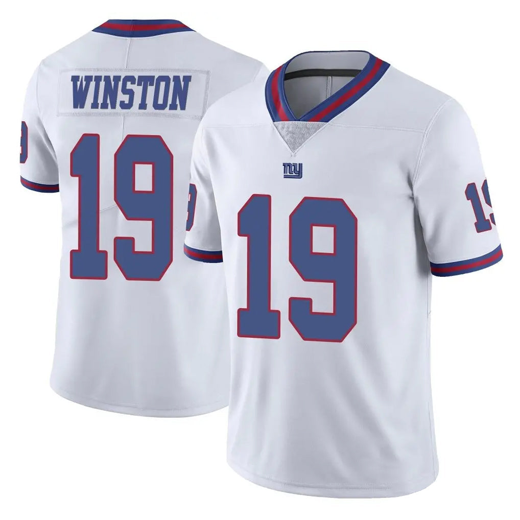 Kooe NY.Giants #19 Jameis Winston Player White Color Rush Home Game Stitched Jerseys