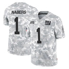 Kooe NY.Giants #1 Malik Nabers Player Arctic Camo Salute To Service Limited Game Stitched Jerseys