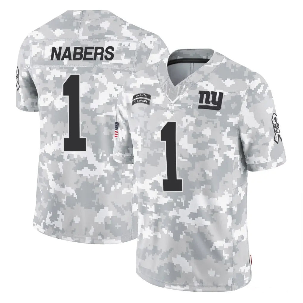 Kooe NY.Giants #1 Malik Nabers Player Arctic Camo Salute To Service Limited Game Stitched Jerseys