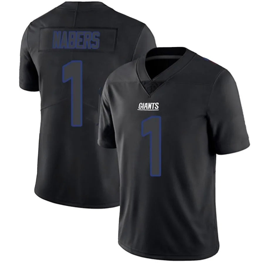 Kooe NY.Giants #1 Malik Nabers Player Limited Black Impact Stitched Jerseys