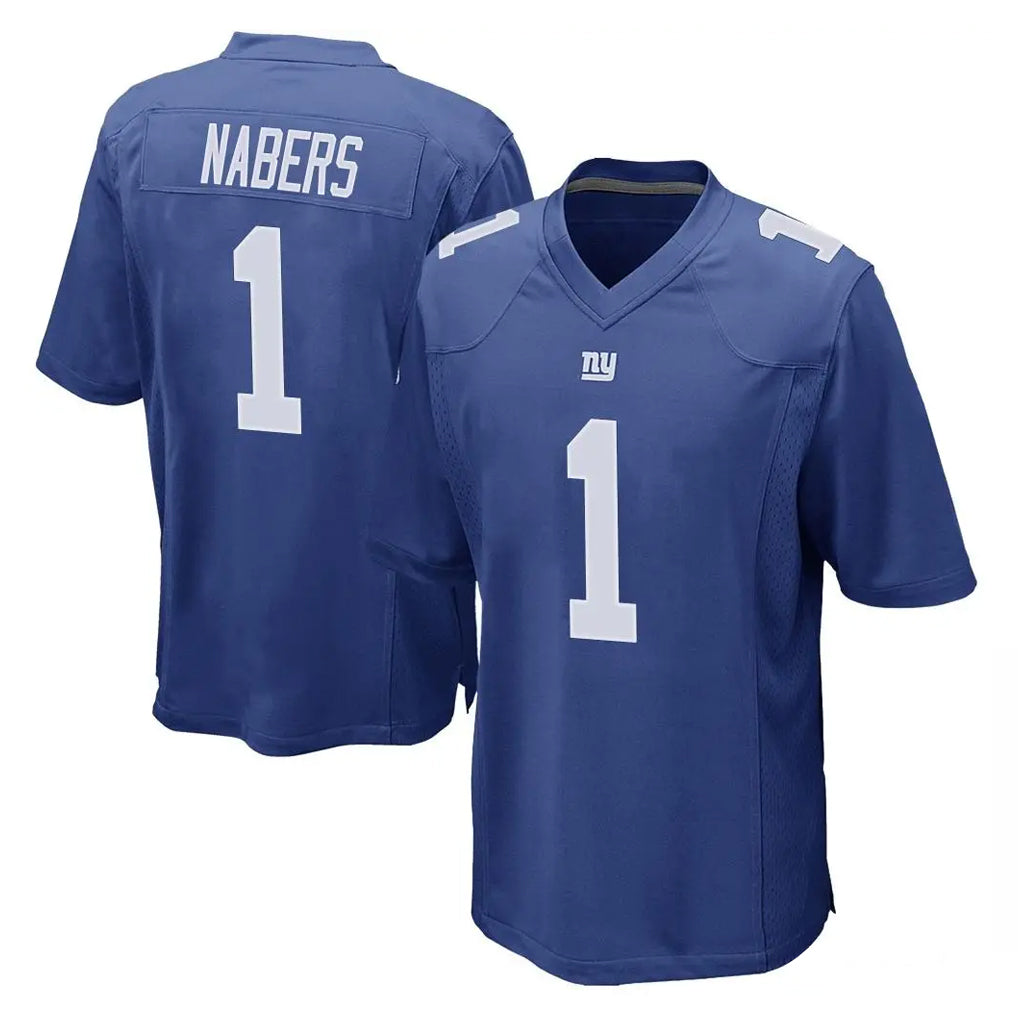 Kooe NY.Giants #1 Malik Nabers Player Royal Home Game Stitched Jerseys