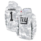 Kooe NY.Giants #1 Malik Nabers Player Salute to Service Hoodies Stitched Jerseys