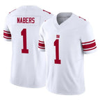 Kooe NY.Giants #1 Malik Nabers Player White Limited Vapor F.U.S.E. Home Game Stitched Jerseys