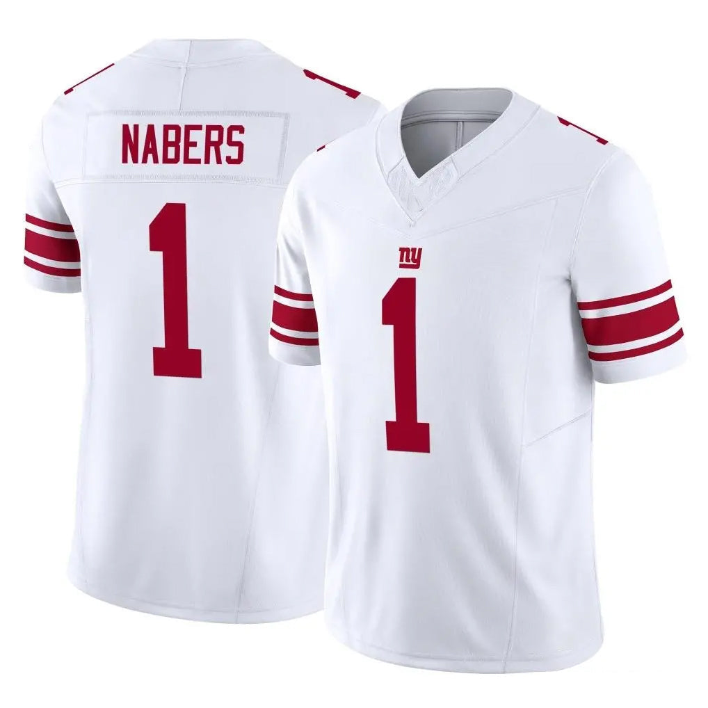 Kooe NY.Giants #1 Malik Nabers Player White Limited Vapor F.U.S.E. Home Game Stitched Jerseys
