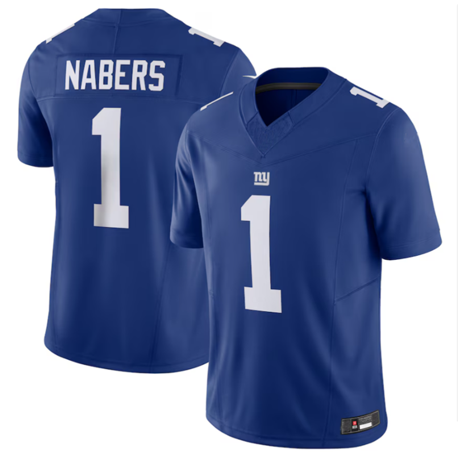 Kooe NY.Giants #1 Malik Nabers Royal Vapor F.U.S.E. Limited American Stitched Stitched Jersey