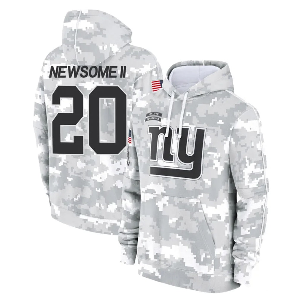 Kooe NY.Giants #20 Greg Newsome II Player Arctic Camo Salute to Service Pullover Hoodies Limited Game Stitched Jerseys