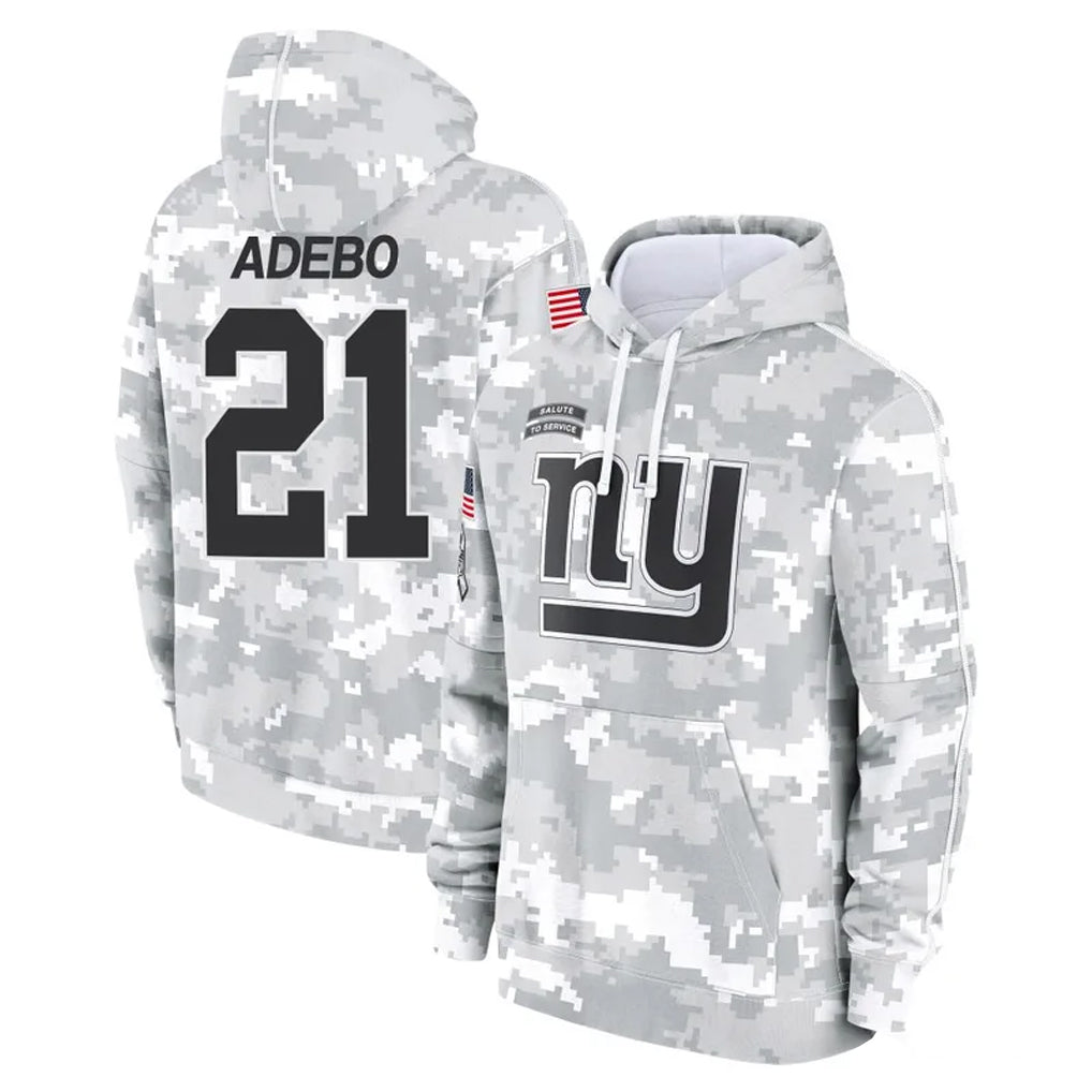 Kooe NY.Giants #21 Paulson Adebo Player Arctic Camo Salute to Service Pullover Hoodies Limited Game Stitched Jerseys