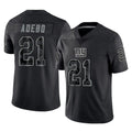 Kooe NY.Giants #21 Paulson Adebo Player Black Limited Reflective Home Game Stitched Jerseys