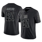 Kooe NY.Giants #21 Paulson Adebo Player Black Limited Reflective Home Game Stitched Jerseys