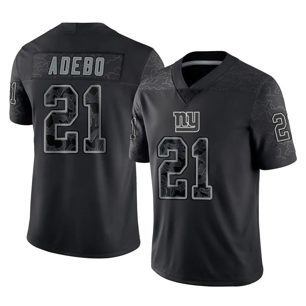 Kooe NY.Giants #21 Paulson Adebo Player Black Limited Reflective Home Game Stitched Jerseys