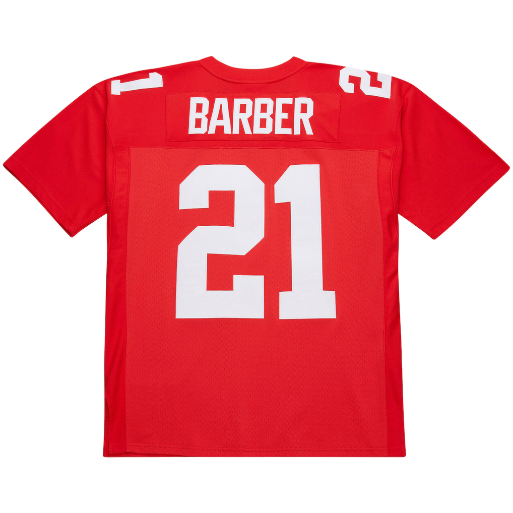 Kooe NY.Giants #21 Tiki Barber Mitchell & Ness Red 2004 Legacy Replica Stitched Puhic Jersey