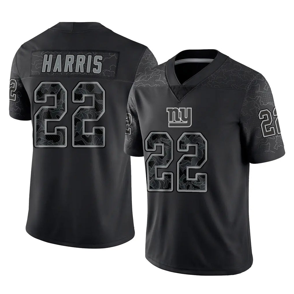 Kooe NY.Giants #22 Najee Harris Player Black Limited Reflective Home Game Stitched Jerseys