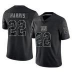 Kooe NY.Giants #22 Najee Harris Player Black Limited Reflective Home Game Stitched Jerseys
