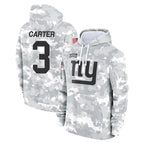 Kooe NY.Giants #3 Abdul Carter Player Arctic Camo Salute to Service Pullover Hoodies Limited Game Stitched Jerseys