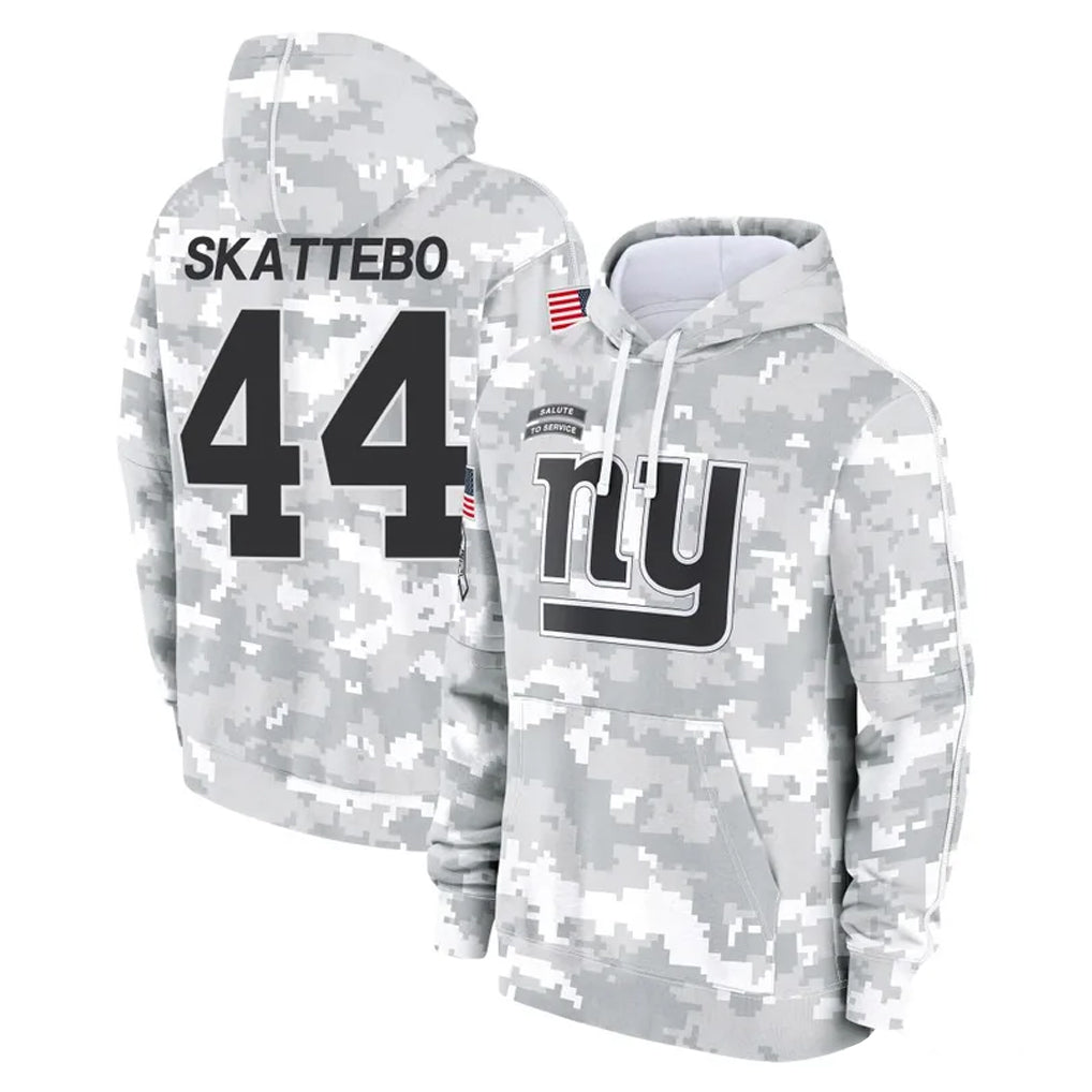 Kooe NY.Giants #44 Cam Skattebo Player Arctic Camo Salute to Service Pullover Hoodies Limited Game Stitched Jerseys