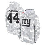 Kooe NY.Giants #44 Cam Skattebo Player Arctic Camo Salute to Service Pullover Hoodies Limited Game Stitched Jerseys