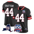 Kooe NY.Giants #44 Cam Skattebo Player Black 100th Season & State Patch Vapor Limited Home Game Stitched Jerseys