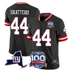 Kooe NY.Giants #44 Cam Skattebo Player Black 100th Season & State Patch Vapor Limited Home Game Stitched Jerseys