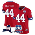 Kooe NY.Giants #44 Cam Skattebo Player Red 100th Season & State Patch Vapor Limited Home Game Stitched Jerseys