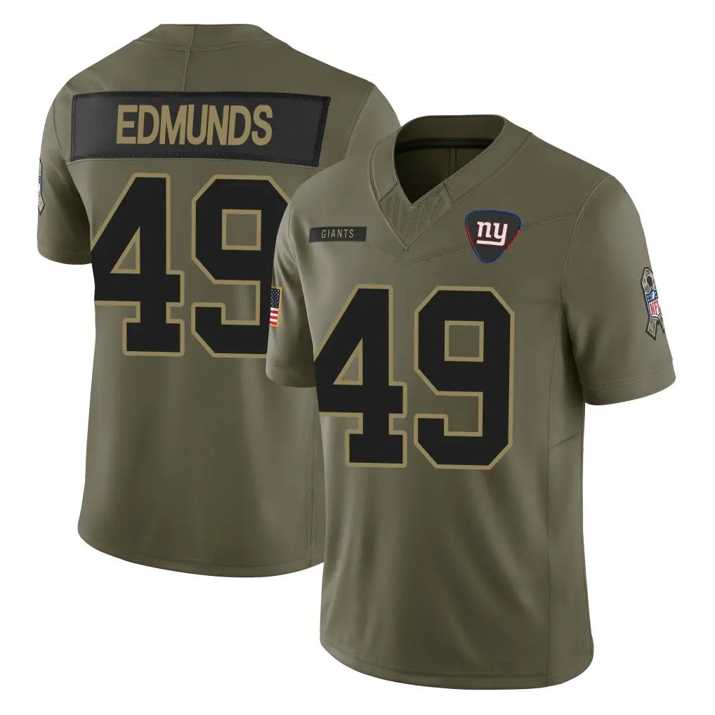 Kooe NY.Giants #49 Tremaine Edmunds Player Olive 2025 Salute To Service Limited Stitched Jerseys