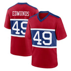 Kooe NY.Giants #49 Tremaine Edmunds Player Red Century Home Game Stitched Jerseys