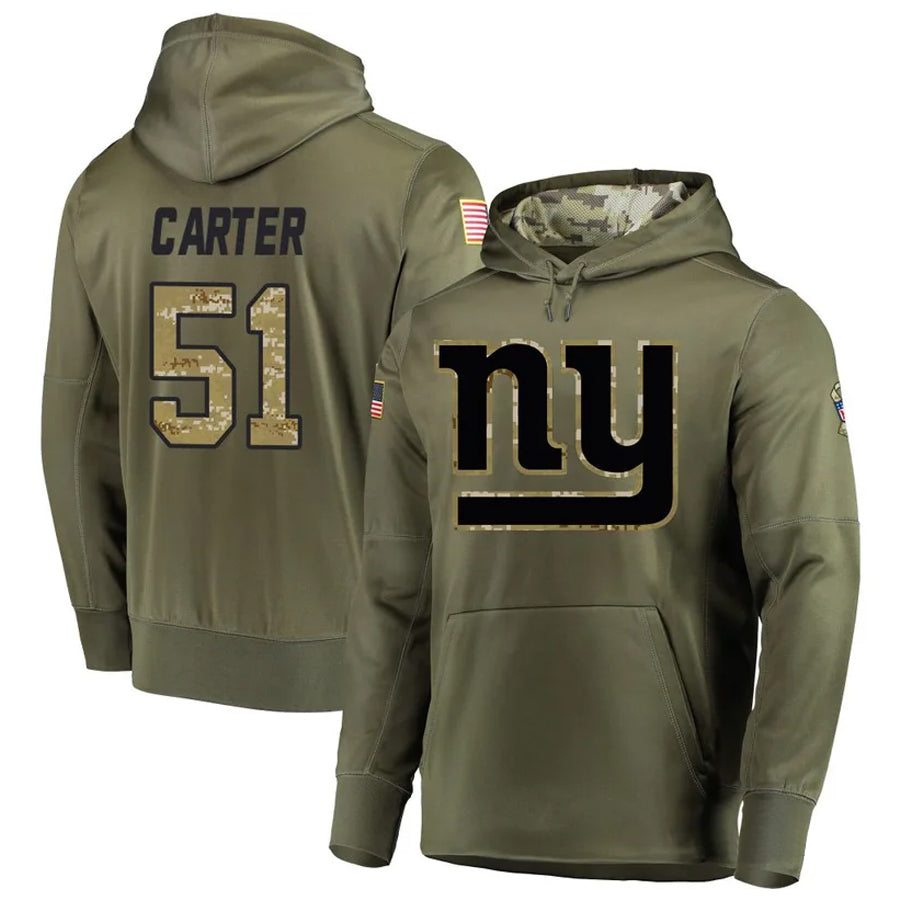 Kooe NY.Giants #51 Abdul Carter Player Salute to Service Hoodies Stitched Jerseys