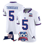 Kooe NY.Giants #5 Kayvon Thibodeaux Player White 100th Season & State Patch Vapor Limited Home Game Stitched Jerseys