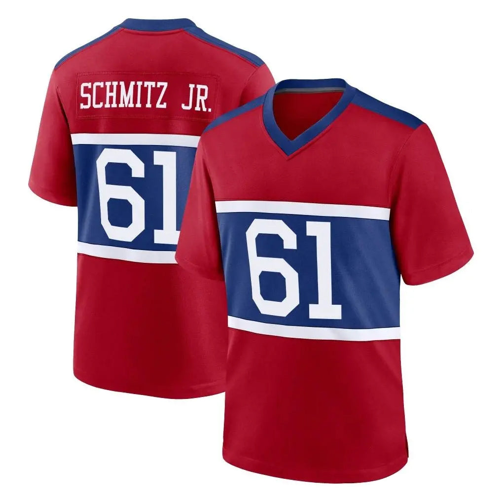 Kooe NY.Giants #61 John Michael Schmitz Jr. Player Red Century Home Game Stitched Jerseys