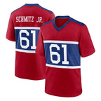 Kooe NY.Giants #61 John Michael Schmitz Jr. Player Red Century Home Game Stitched Jerseys