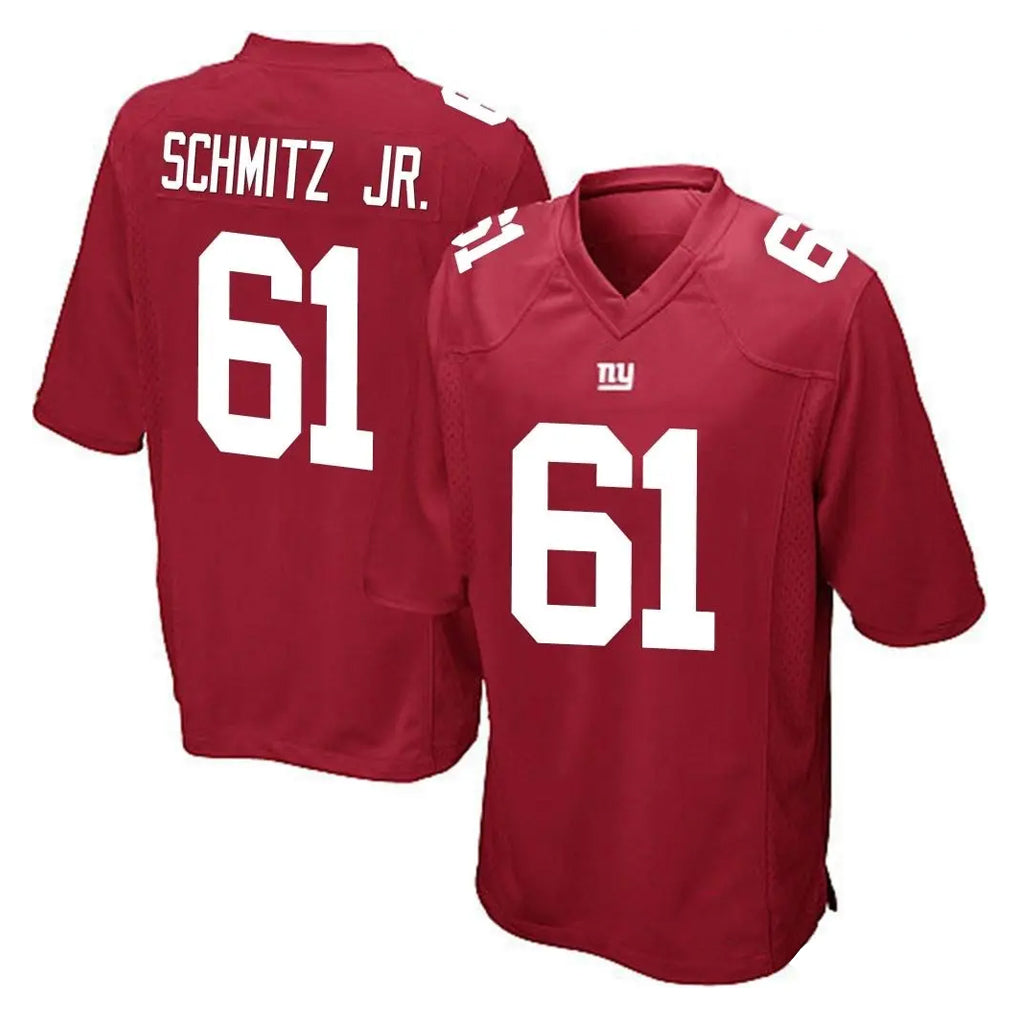 Kooe NY.Giants #61 John Michael Schmitz Jr. Player Red Home Game Stitched Jerseys