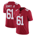 Kooe NY.Giants #61 John Michael Schmitz Jr. Player Red Limited Vapor Untouchable Home Game Stitched Jerseys