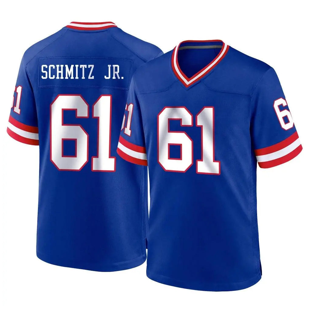 Kooe NY.Giants #61 John Michael Schmitz Jr. Player Royal Classic Home Game Stitched Jerseys